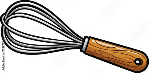 Wire Whisk with Wooden Handle for Kitchen Baking and Cooking
