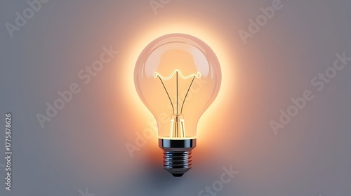 Idea concept. Lightbulb isolated with gray background
