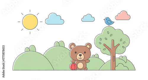 set of funny cartoon animals