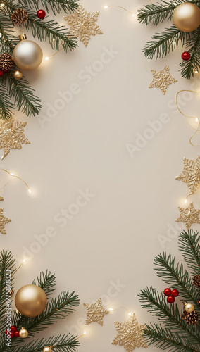 high quality christmas tree gift box copyspace light ornaments white gold background