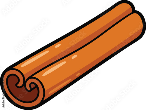 A Single Cinnamon Stick With A Rich Brown Color On A White Background