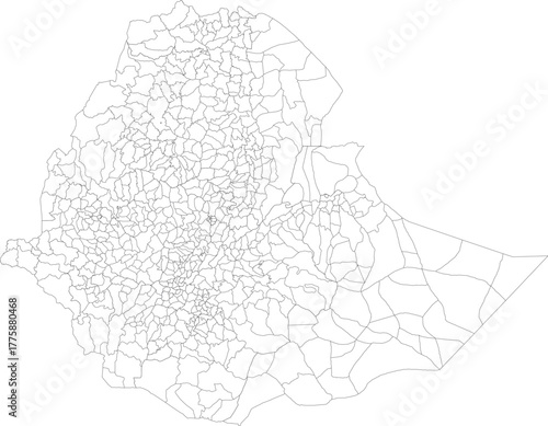 ETHIOPIA MAP with its administrative divisions and regions