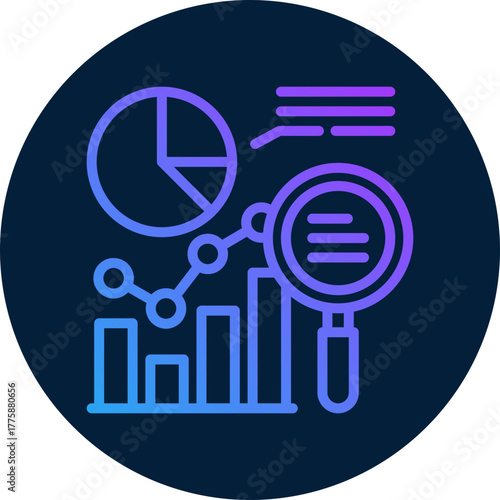 Data analysis icon for audit, business, website, application, printing, document, poster design, etc