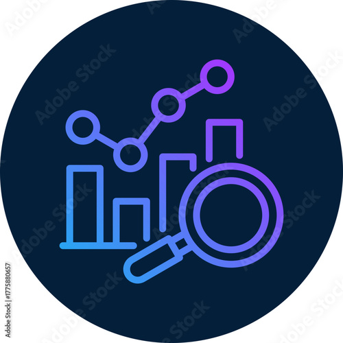 Market analysis icon for audit, business, website, application, printing, document, poster design, etc