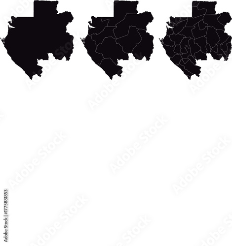 GABON MAP with its administrative divisions and regions
