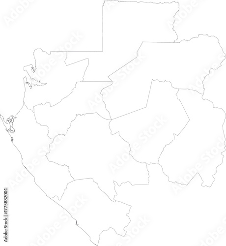 GABON MAP with its administrative divisions and regions