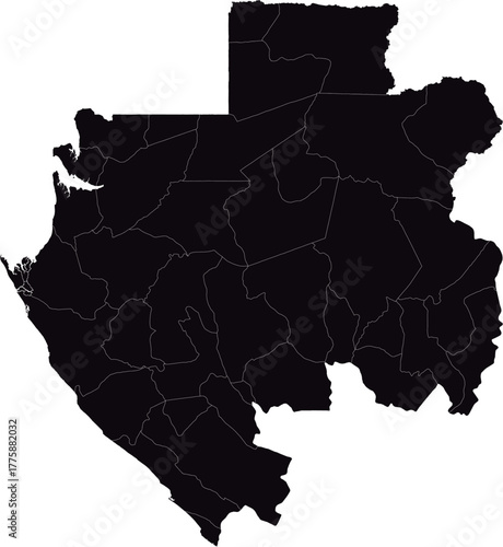 GABON MAP with its administrative divisions and regions