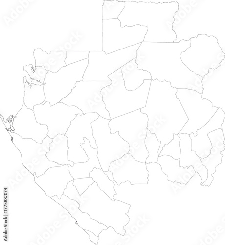 GABON MAP with its administrative divisions and regions