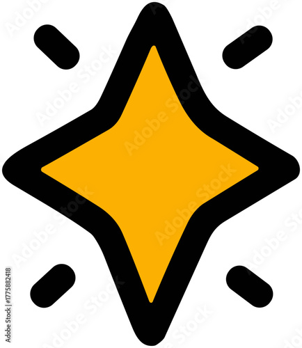 Cute Yellow Star Icon: Bright Cosmic Symbol