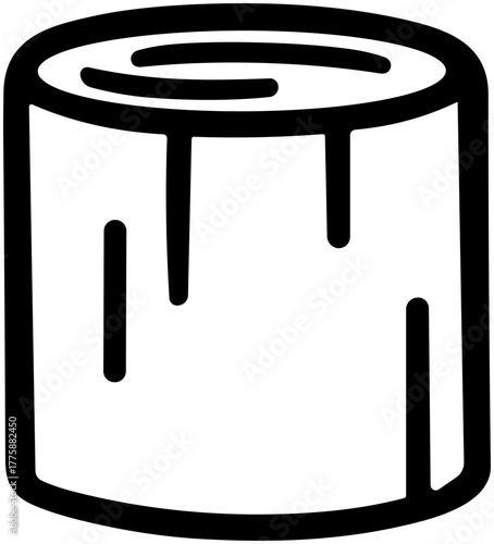 Cute Tree Stump Icon: Rustic Nature Element