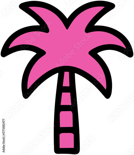 Cute Tropical Tree Icon: Vibrant Island Design