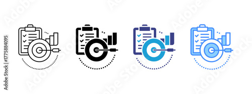 Goal icon set multiple style collection