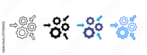 Integration icon set multiple style collection