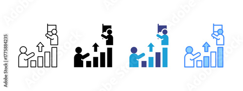 Leadership Behavior icon set multiple style collection