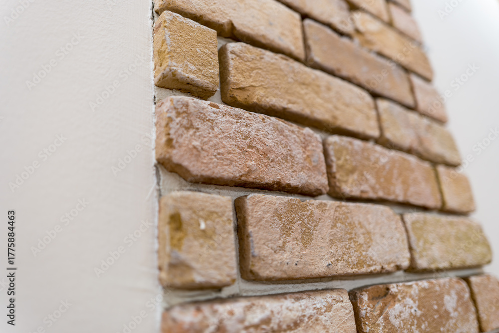 Obraz premium アンティーク調ブリック壁｜ナチュラル背景