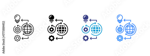 Transformation  icon set multiple style collection