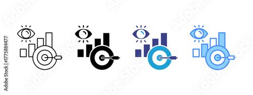 Vision icon set multiple style collection