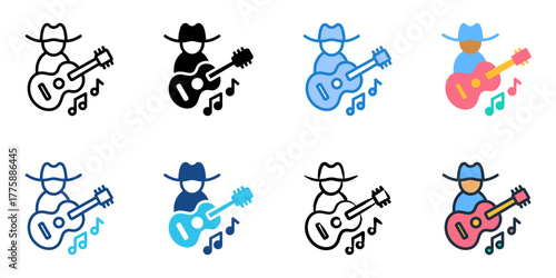 Blues icon set multiple style collection 
