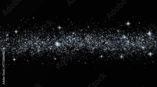 A shimmering band of glittering particles against a black backdrop, creating a visually stunning and abstract representation of the cosmos.