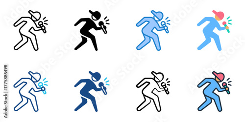 Rap icon set multiple style collection 
