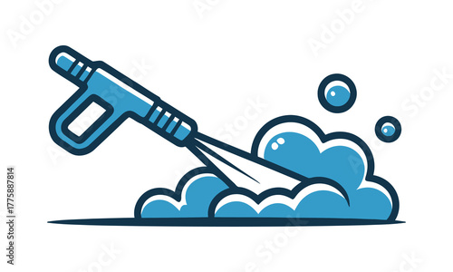 Pressure washer cleaning icon