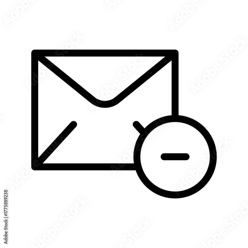 Email Remove icon set featuring delete, discard, mailbox cleanup, message removal, and communication management symbols in a clean modern line design
