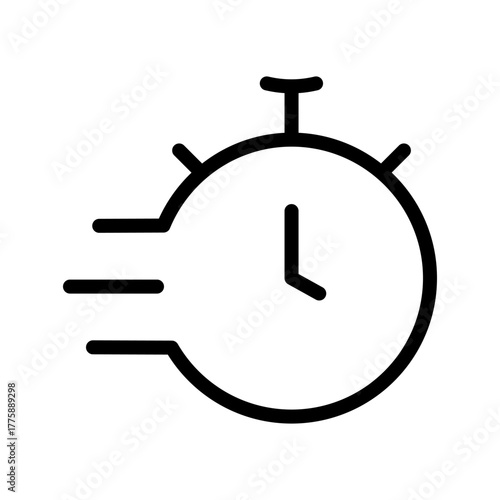 Stopwatch Fast icon set featuring speed, timer, countdown, quick measurement, and performance tracking symbols in a clean modern line design