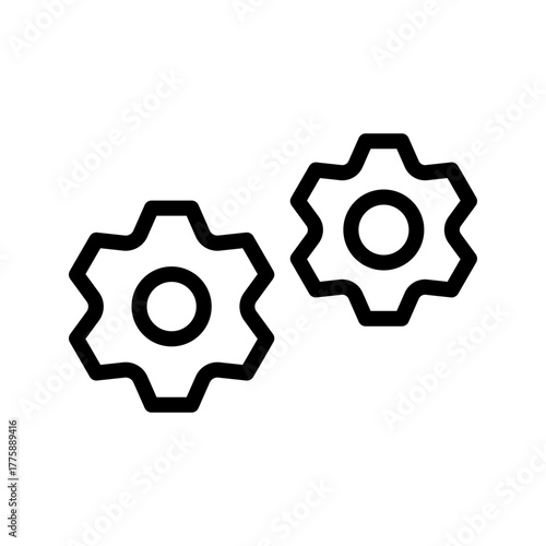 Settings icon set featuring configuration, preferences, tools, system options, and customization symbols in a clean modern line graphic style