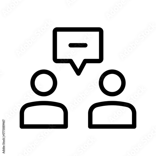 Chat icon set featuring messaging, conversation, communication, dialogue, and social interaction symbols in a clean modern line graphic style