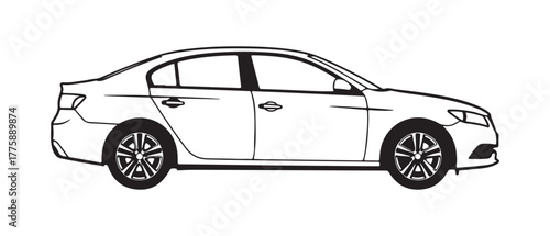 Car drawing. Vector illustration
