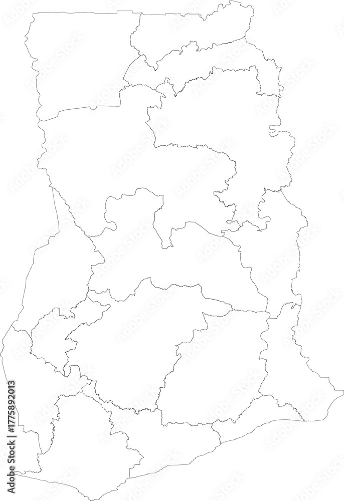 Fototapeta premium GHANA MAP with its administrative divisions and regions