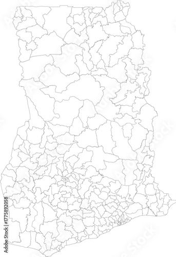 GHANA MAP with its administrative divisions and regions