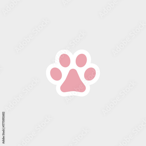 paw print icon on white background. flat vector animal footprint symbol for pets