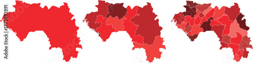 GUINEA MAP with its administrative divisions and regions
