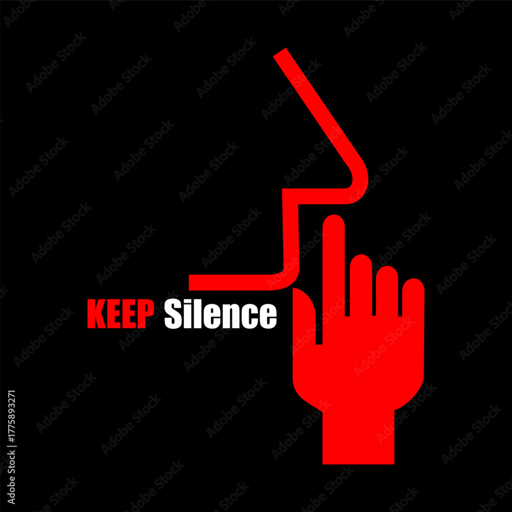 Fototapeta premium Keep Silence, icon and logo vector