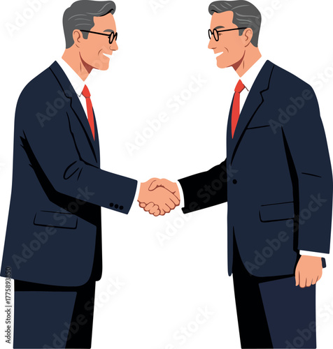 Two Men In Suits Shaking Hands Business Agreement Deal