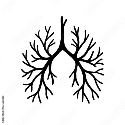Tree-like lungs symbolizing connection between forests and breathing