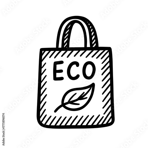Eco bag with leaf symbolizing reusable lifestyle
