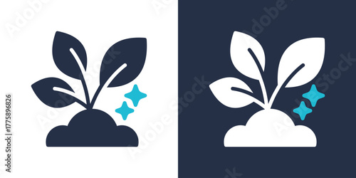 Seedling Icon Set Multiple Style Vector Illustration 