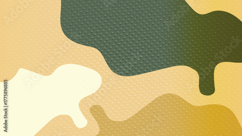 Seamless military camouflage pattern vector with brown and green textile colors, an army fabric texture illustration