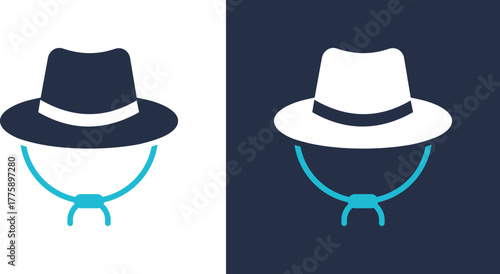 Garden Hat Icon Set Multiple Style Vector Illustration 