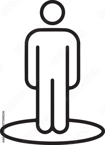 Simple line icon of a person standing in a circle