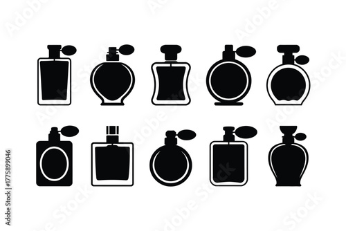 Elegant perfume bottles with spray atomizers collection fragrance containers cosmetic accessories