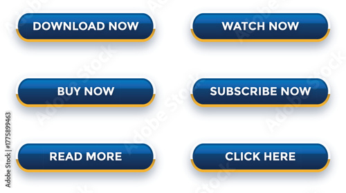 Vector set of modern trendy colorful buttons with gradient design, creative web interface UI icons, read more, learn more, buy now, download, watch now, book elements