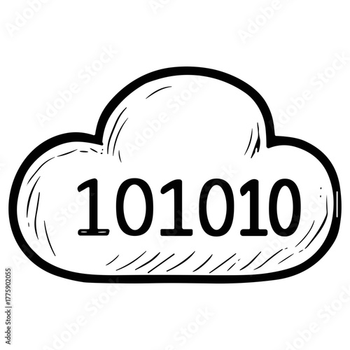 Cloud with Binary Code
