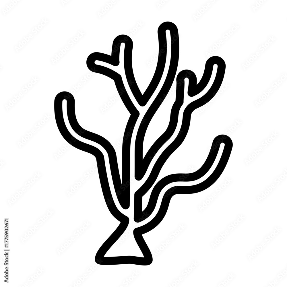 Obraz premium Coral Branch Vector Line Icon Design