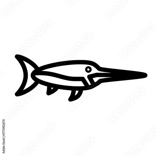 Swordfish Vector Line Icon Design