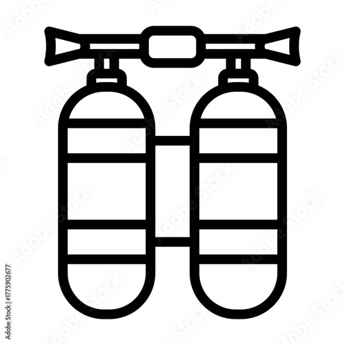 Scuba Tank Vector Line Icon Design