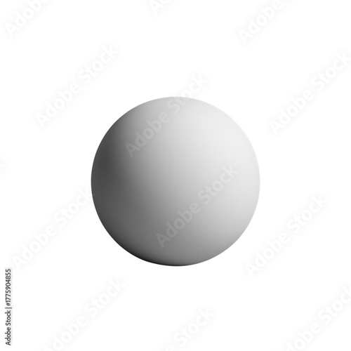 Smooth pure white sphere with subtle three-dimensional shading, a foundational geometric shape for abstract design, digital art, and scientific visualization applications