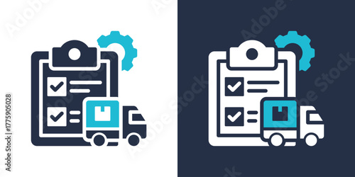 Order Management Icon. Flat Style Vector Illustration